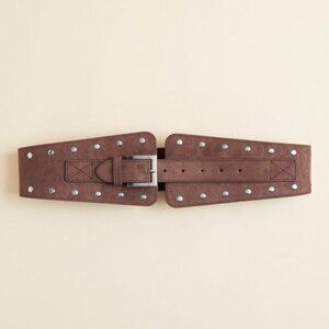 Brown Torrid Belt Studded Buckle Waist Stretch Western Boho Steampunk Size 3 NWT